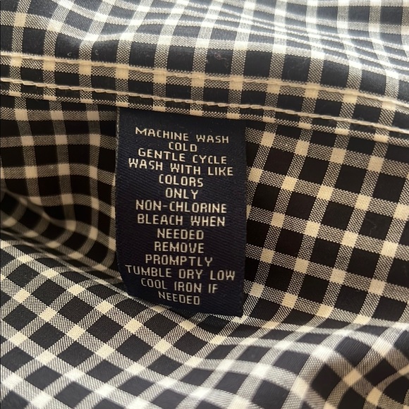 Chaps Black and White Casual Button Down Shirt - Picture 5 of 6